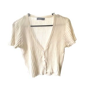 Buttoned crop top -white